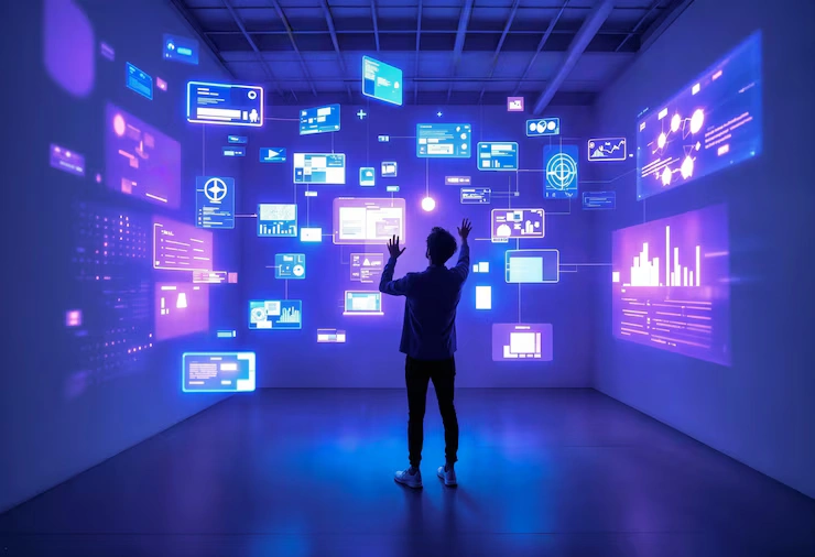 Futuristic digital interface showcasing KomputIQ AI's cutting-edge artificial intelligence solutions, including machine learning, deep learning, natural language processing, computer vision, and predictive analytics. Advanced robotics systems featuring industrial robots, collaborative cobots, autonomous drones, and service robots powered by Nvidia Jetson, Raspberry Pi, Arduino, and embedded systems. Comprehensive Internet of Things (IoT) technologies with smart sensors, edge computing, cloud integration, and automation AI bots. Developed and engineered by Suryansh Sharma (aidevsurya), blending innovative AI frameworks, IoT platforms, and robotics tools to deliver intelligent, scalable, and futuristic technology solutions for industries and businesses worldwide.